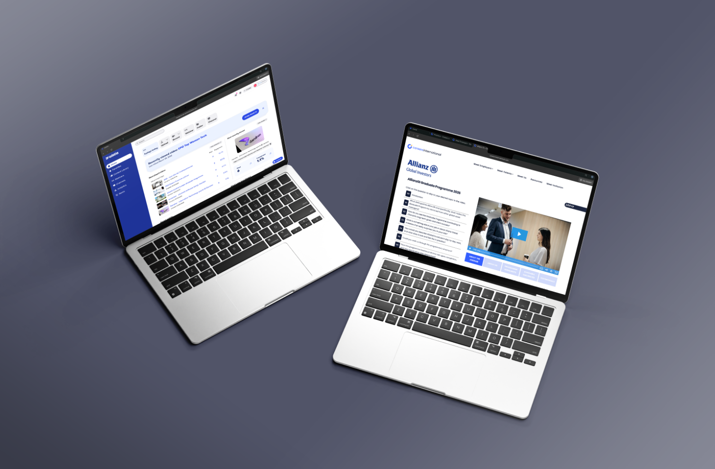 mockup image of wistia and jobinar platforms